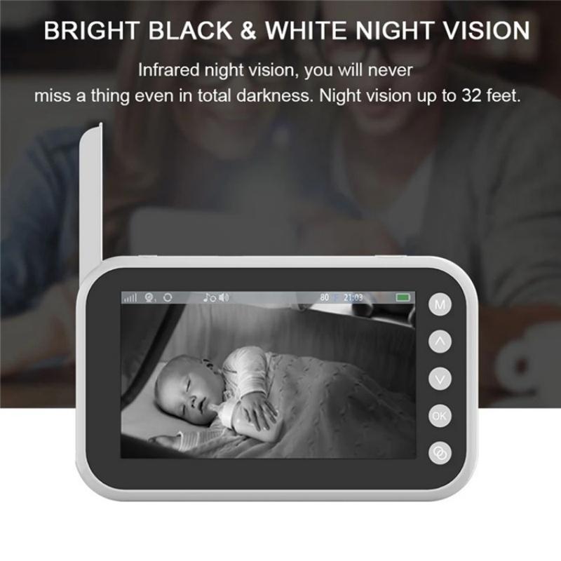 4.5 Video Baby Monitor With Two-Way Voice Temperature Display And Music Player-1915196514691584006