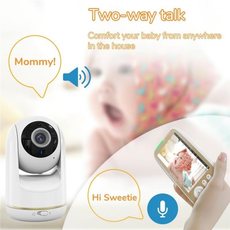 5-Inch Hd Baby Monitor With Built-In Ptz Rotation For Enhanced Security-1915196515312340997