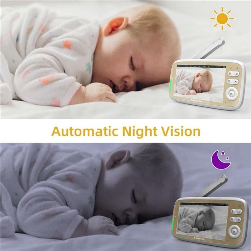 5-Inch Hd Baby Monitor With Built-In Ptz Rotation For Enhanced Security-1915196515312340998