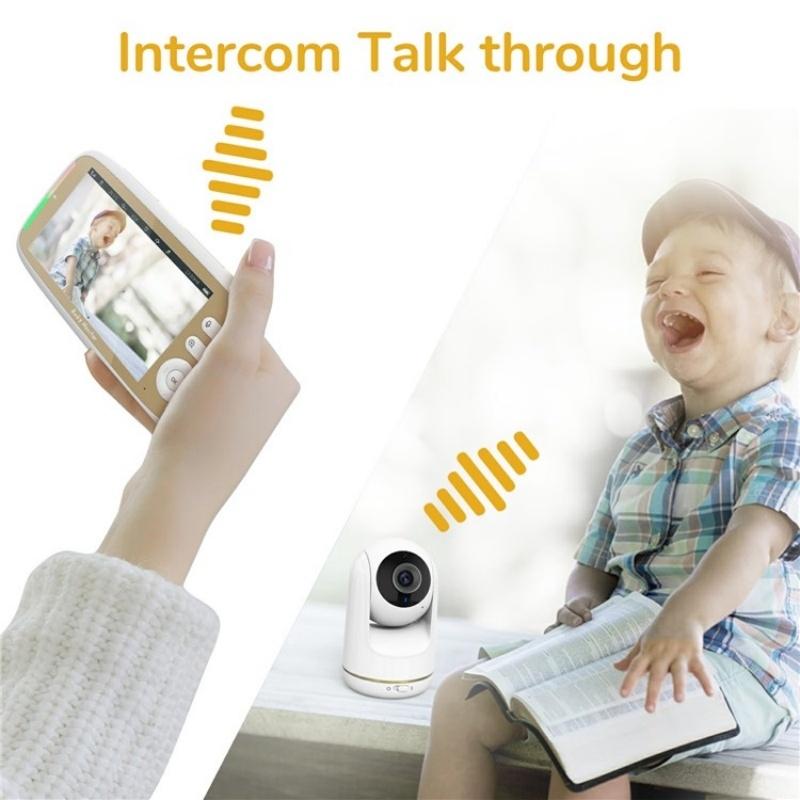 5-Inch Hd Baby Monitor With Built-In Ptz Rotation For Enhanced Security-1915196515312340999