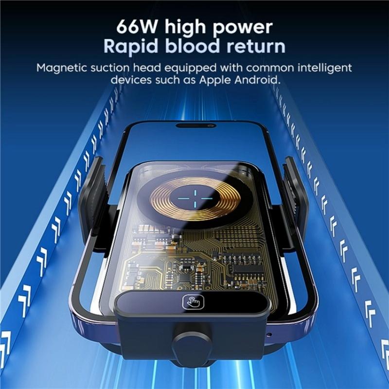 High Power Car Wireless Charger With Phone Bracket - Transparent 66W-1915196964627156994