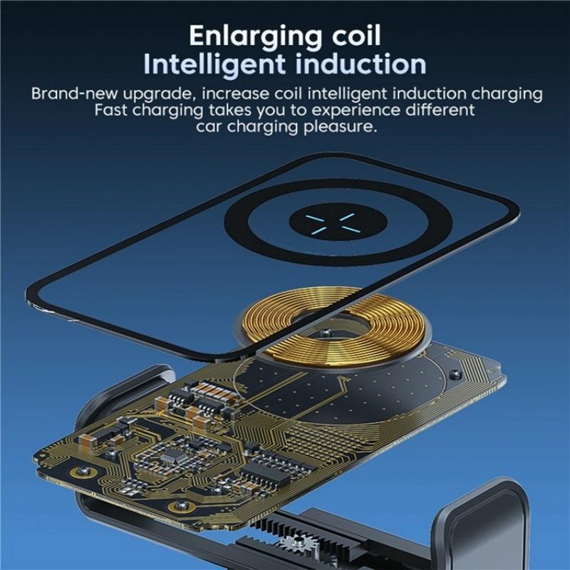 High Power Car Wireless Charger With Phone Bracket - Transparent 66W-1915196964627156996