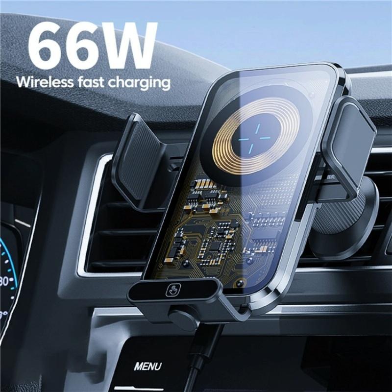 High Power Car Wireless Charger With Phone Bracket - Transparent 66W-1915196964627156998