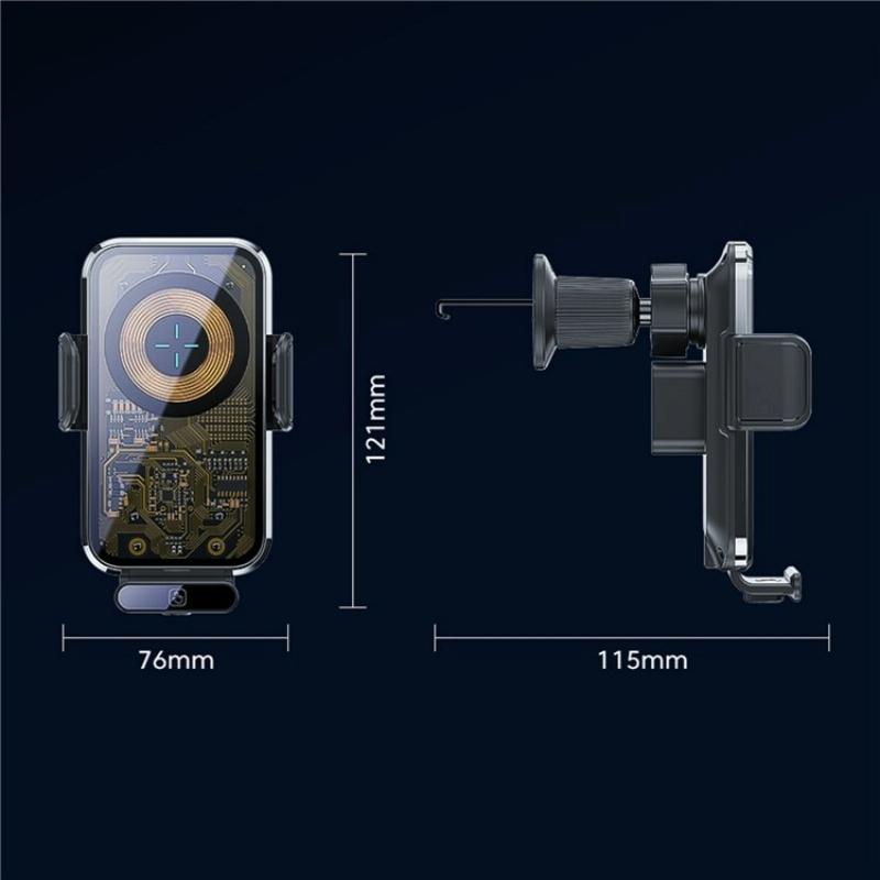 High Power Car Wireless Charger With Phone Bracket - Transparent 66W-1915196964627156999
