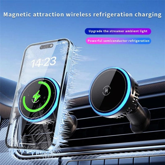 Wireless Car Charger With Rgb Light And Magnetic Air Outlet-1915197770306818050