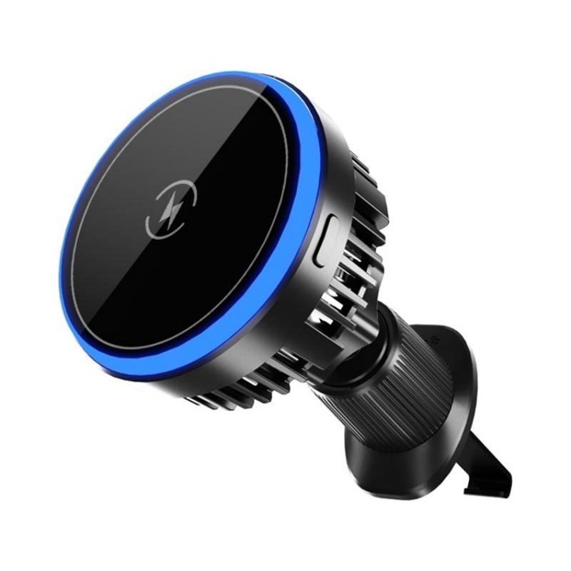 Wireless Magnetic Car Vent Charger With Colourful Light - Phone Charging Stand-1915197595597279238