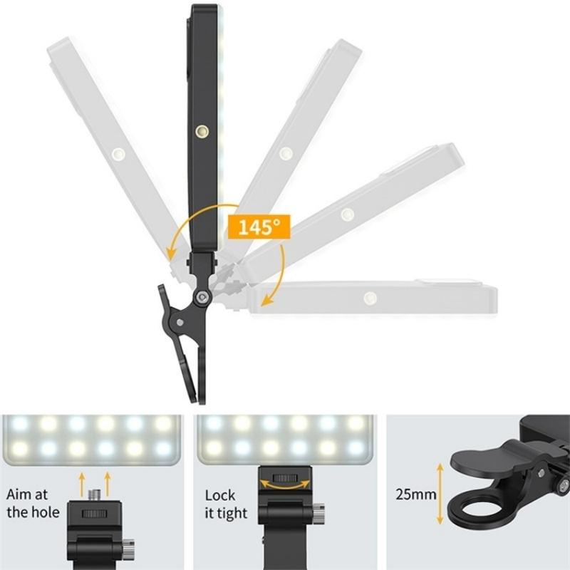 Portable Clip-On Fill Light For Mobile Devices - Three Light Modes-1915197582813040645