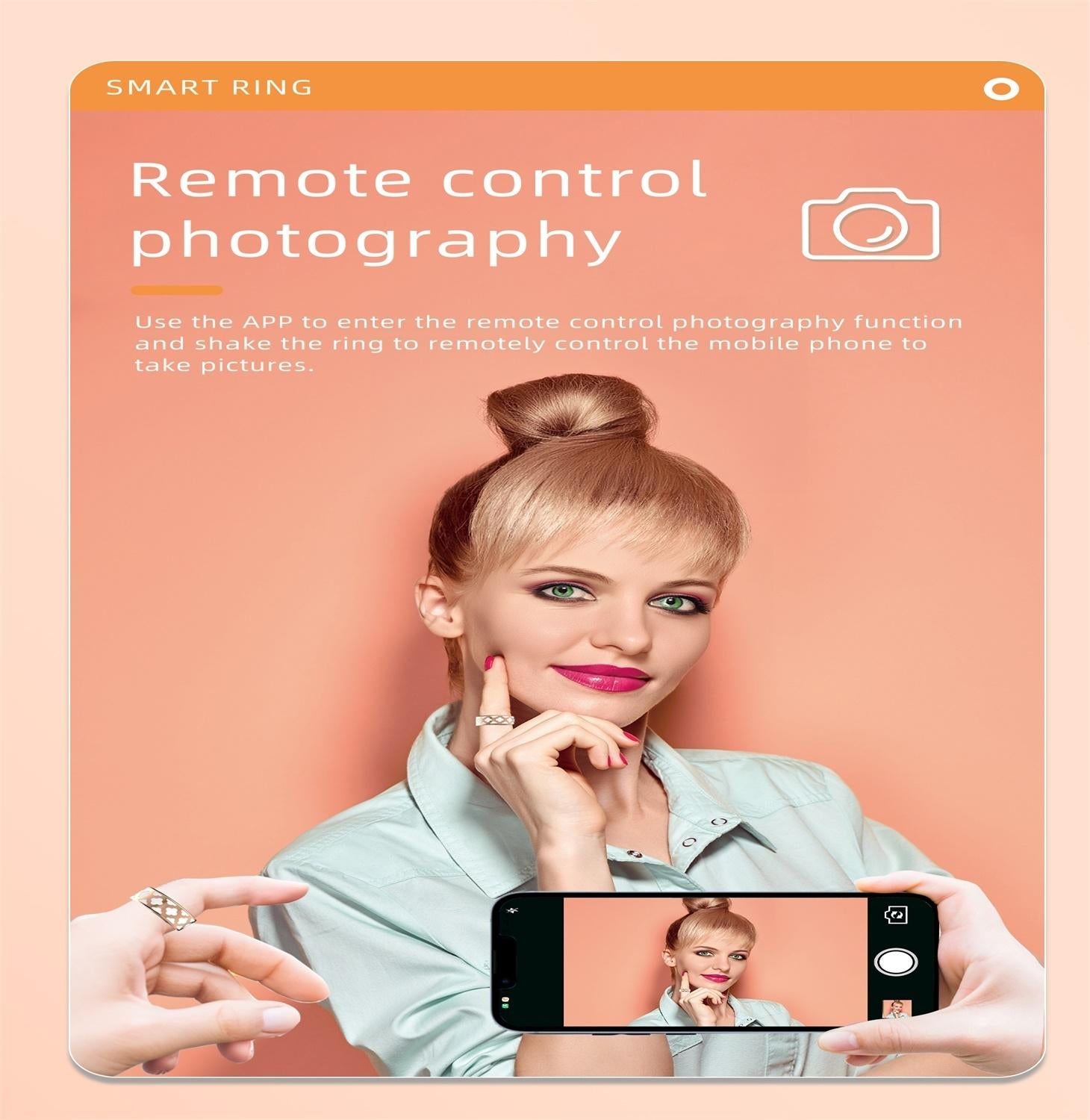 Smart Ring With Heart Rate Blood Oxygen Sleep Monitoring - Rose Gold Size 9-1915196928069603337
