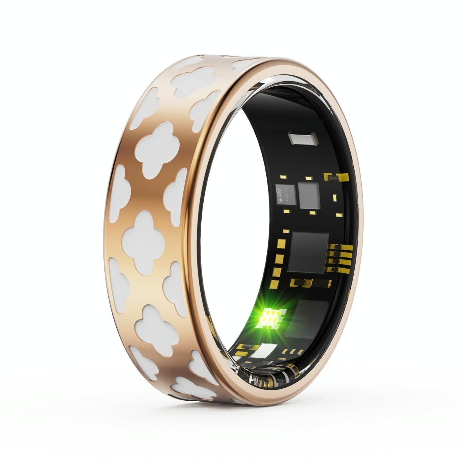Smart Ring With Heart Rate Blood Oxygen Sleep Monitoring - Rose Gold Size 10-1915196948718161929