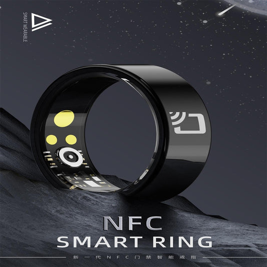Smart Ring With Heart Rate Blood Oxygen & Sleep Monitoring - Multiple Sports Modes - Black Size 12-1915196912026390529