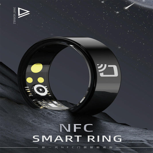 Smart Ring With Heart Rate Blood Oxygen Sleep Monitoring - Multiple Sports Modes - Black Size 14-1922443426901659649