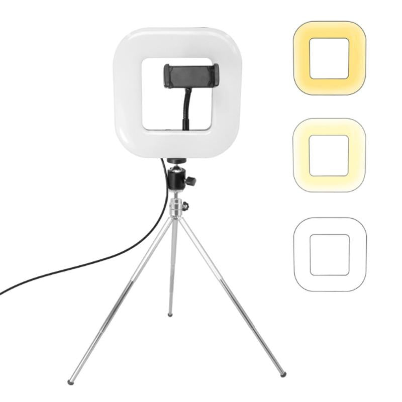 Dimmable Square Led Light With Tripod And Phone Holder-1915197551141851142