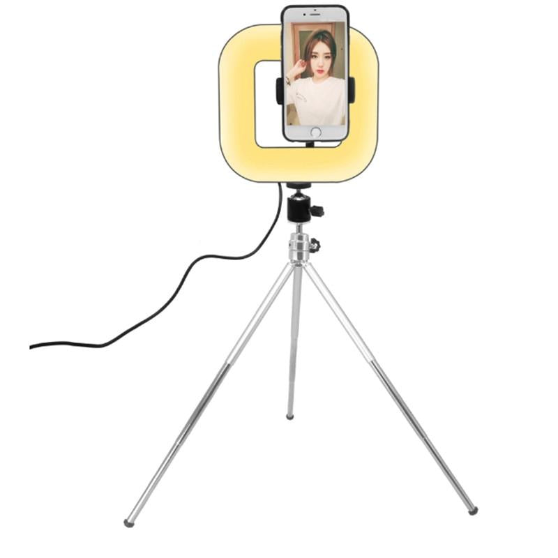 28Cm Dimmable Led Square Light With Tripod For Mobile Phone Live Streaming-1915197506845806595