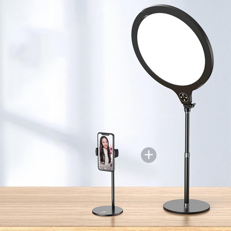 Large Desktop Beauty Fill Light Bracket For Live Broadcast And Photography - 14.2 Inch & 36Cm - Black-1915196661622247431