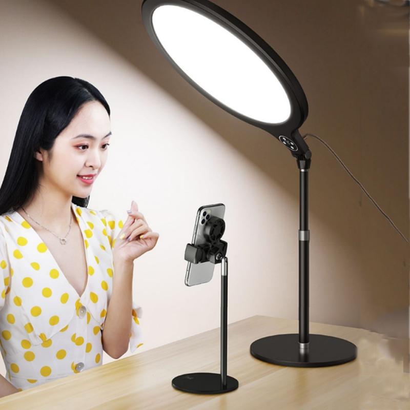 Large Desktop Beauty Fill Light Bracket For Live Broadcast And Photography - 14.2 Inch & 36Cm - Black-1915196661622247429