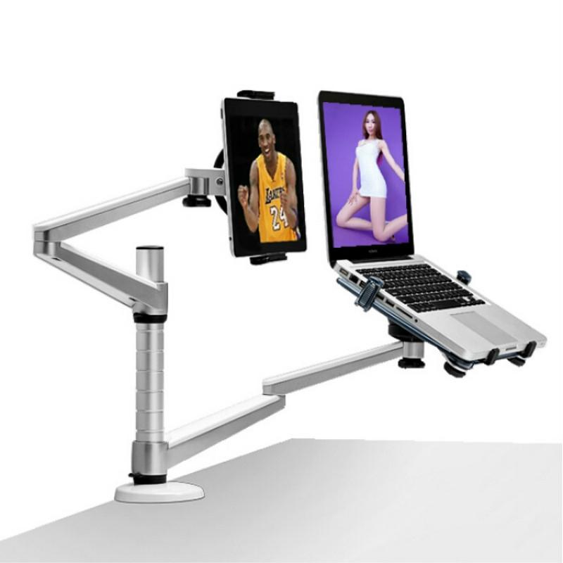 Adjustable Aluminum Double Arm Tablet Stand - Universal Rotation-1915197679273644032