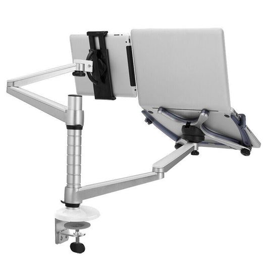 Adjustable Aluminum Double Arm Tablet Stand - Universal Rotation-1915197679273644033