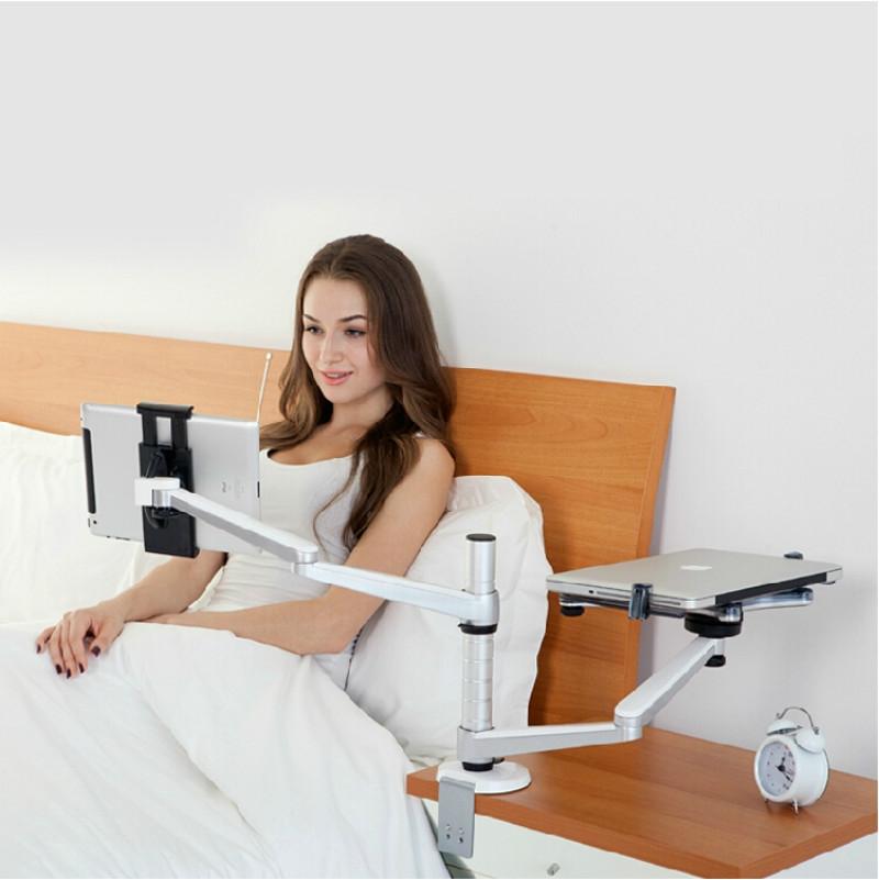 Adjustable Aluminum Double Arm Tablet Stand - Universal Rotation-1915197679273644037