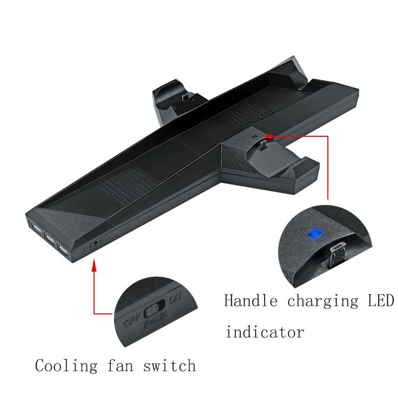 Ps4 Dual Handle Charging Base With Console Radiator - Black-1915197140938919940