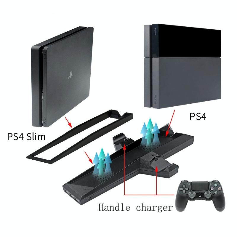 Ps4 Dual Handle Charging Base With Console Radiator - Black-1915197140938919941