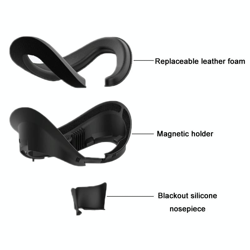 Blackout Sweat Face Cover With Magnetic Closure - Pico 4 Sponge Leather-1915197389631787010