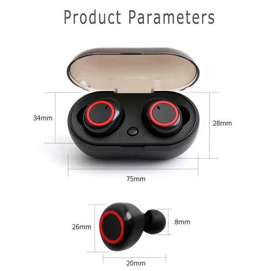 Wireless Tws Bluetooth Headphones With Touch Control - Black / Blue-1915196515467530242