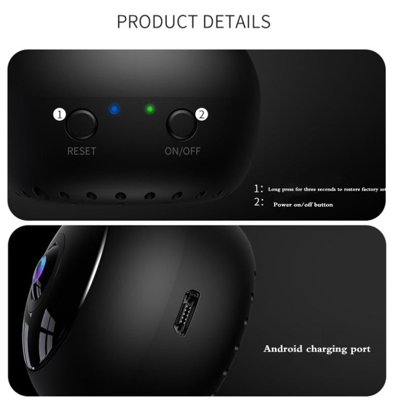 Small Wireless Security Camera With Night Vision - 1080P 5Ghz Remote - Matte Black-1915196685970182148