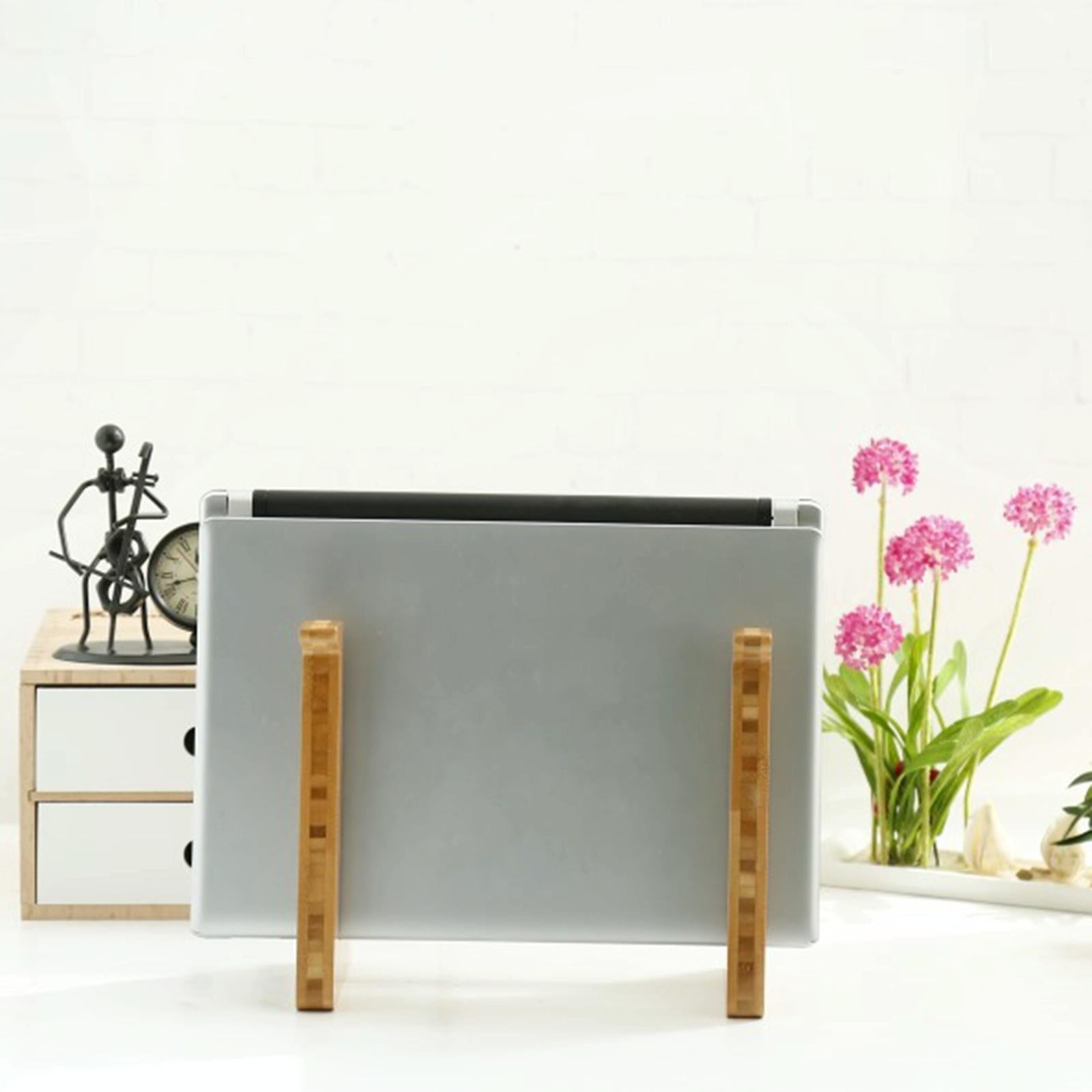 Bamboo Wood Desktop Storage Rack For Computers And Tablets-1915197981548744709