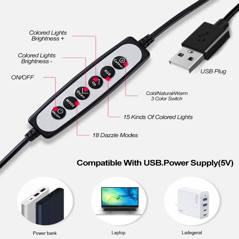 6 Inch Rgb Ring Light For Desktop Video Conferencing And Beauty-1915198272604082181