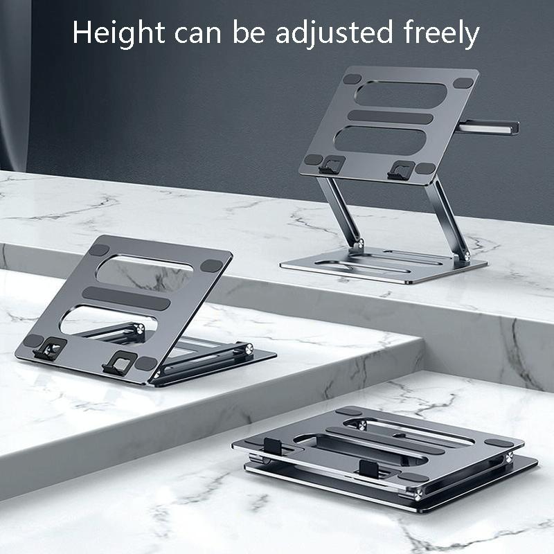Adjustable Metal Notebook Stand - Gray Desktop Support-1915196691737350147