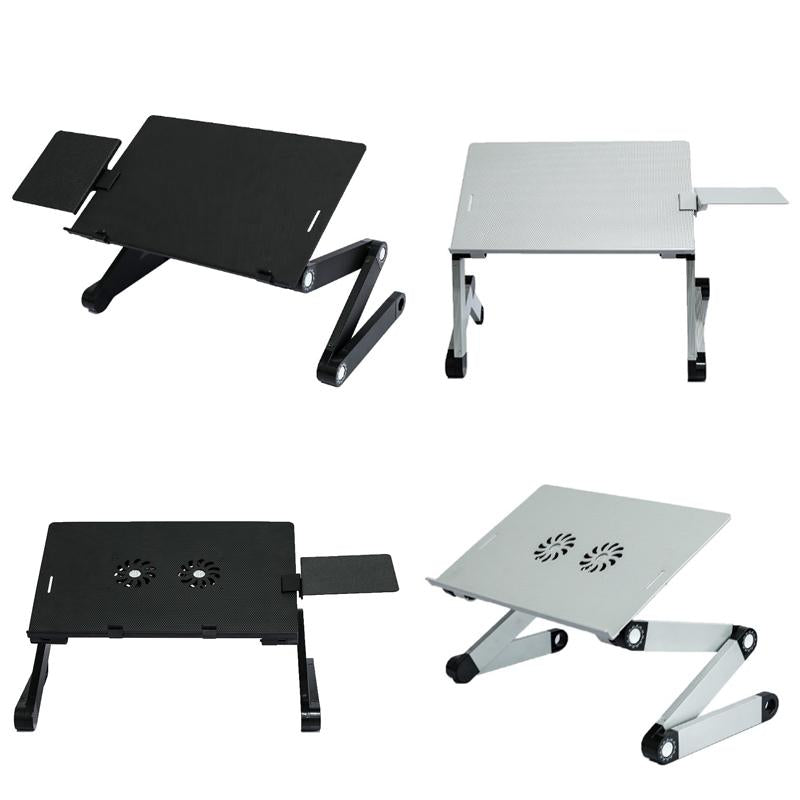 Adjustable Folding Laptop Desk With Mouse Board - Silver-1915198108938145793