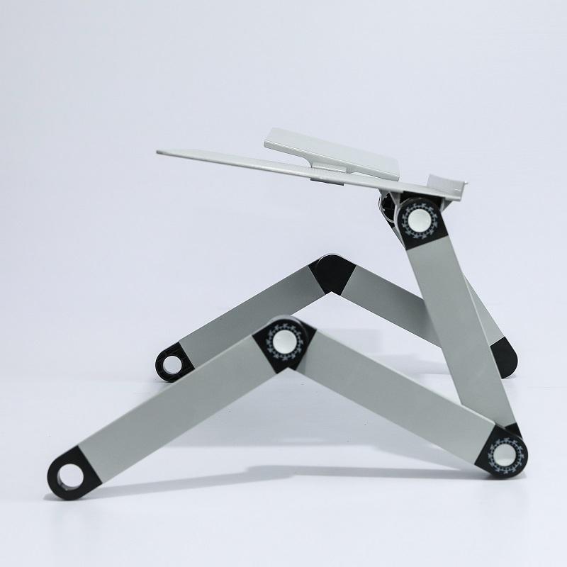 Adjustable Folding Laptop Desk With Mouse Board - Silver-1915198108938145798