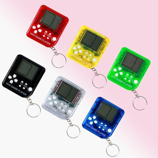 Mini Handheld Brick Game Console - 4 Pcs With Keychain Random Colour-1915196821588807681