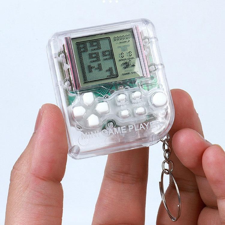 Mini Handheld Brick Game Console - 4 Pcs With Keychain Random Colour-1915196821588807685