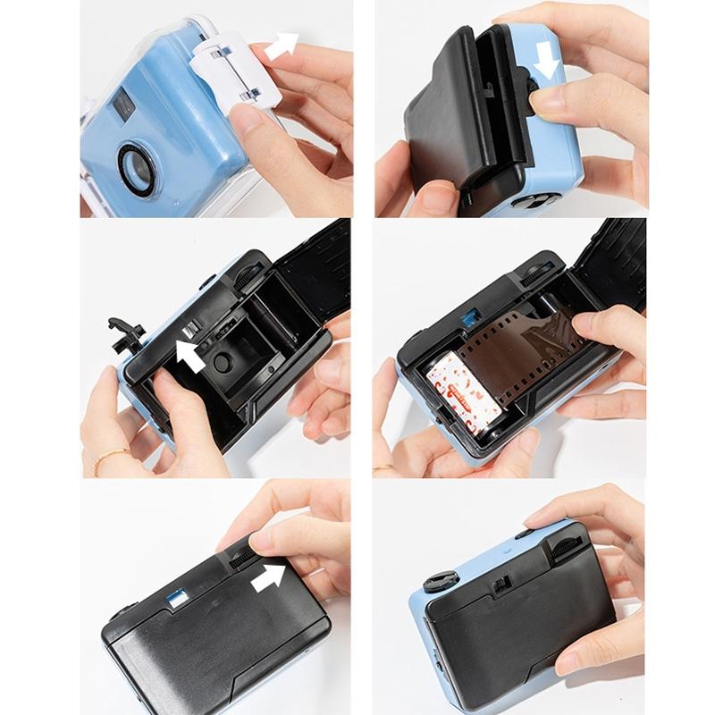 Retro Waterproof Camera With Disposable Film - Cute White Shell-1915196956624424965