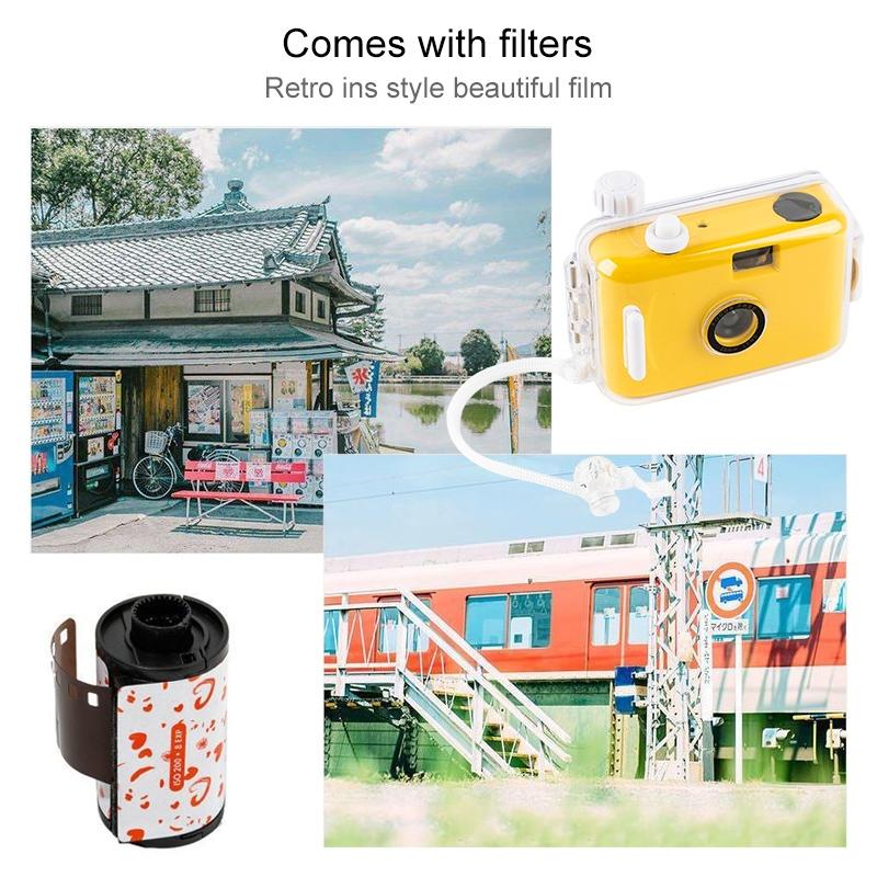 Retro Waterproof Camera With Disposable Film - Cute White Shell-1915196956624424966