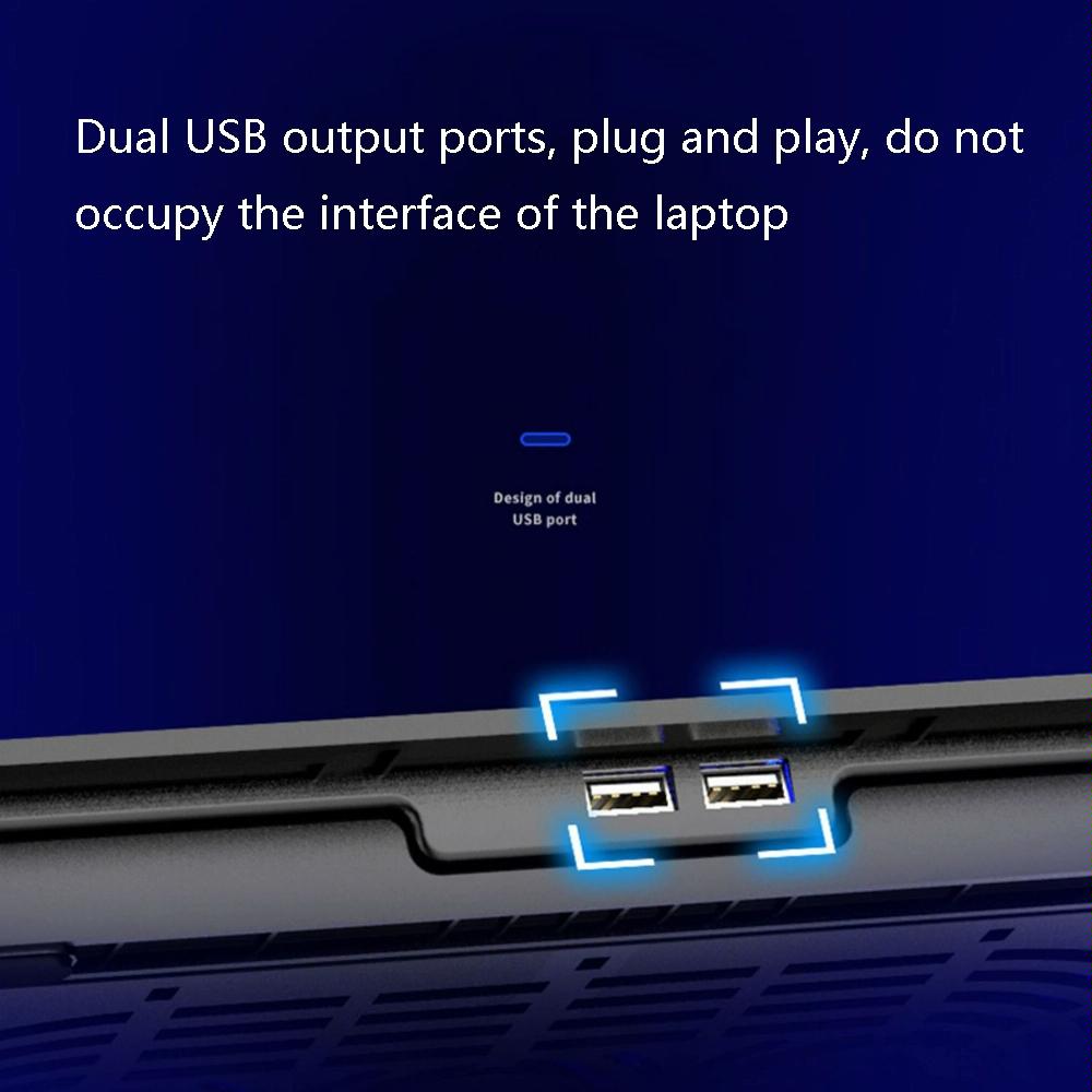 Sea Blue Dual Fan Laptop Cooling Stand - Adjustable-1915197646180585477