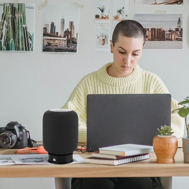 Black Homepod Mini Speaker Stand - Bluetooth Storage Bracket-1915196850856660998