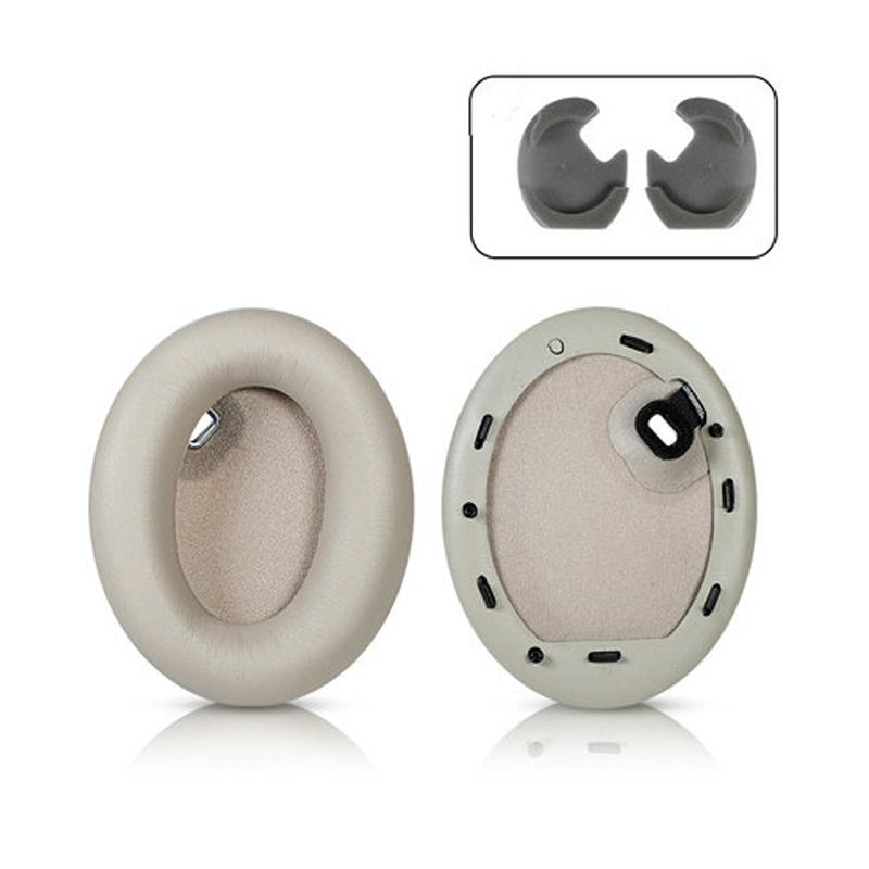 2 Leather Headset Earmuffs For Sony 1000Xm4 With Snap - Champagne-1915198145483116550