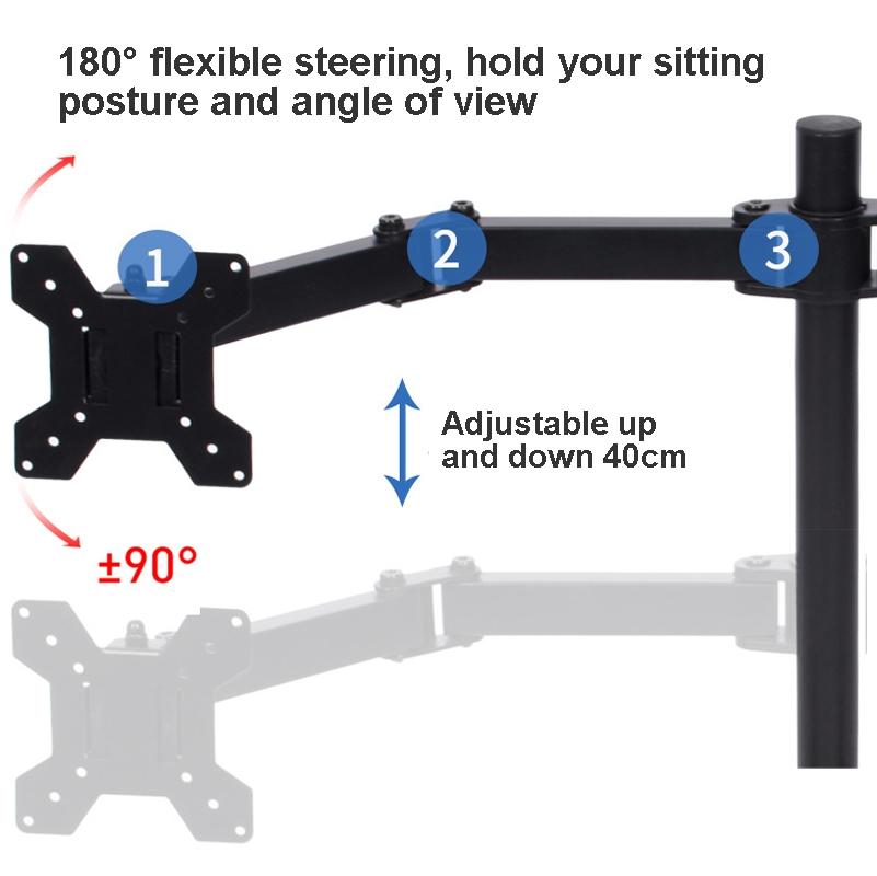 Double Screen Desktop Monitor Stand - Lifting Bracket-1915198130421370883