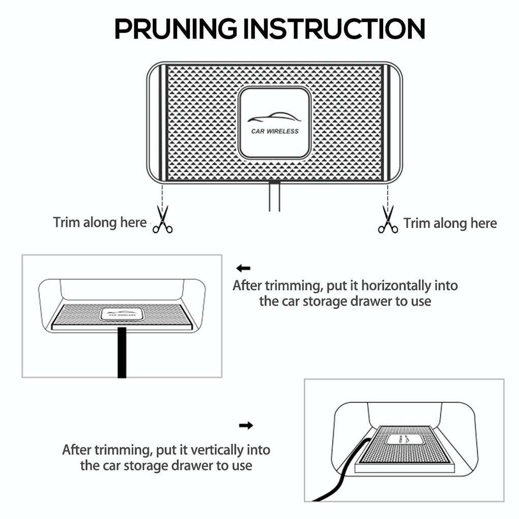 15W Car Wireless Charger With Anti-Skid Mats And 1M Usb Cable - Black-1915196927272685573