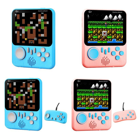 Ultra-Thin Handheld Game Console With 666 Built-In Games - Double Blue 3.5 Inch-1915197952100536321