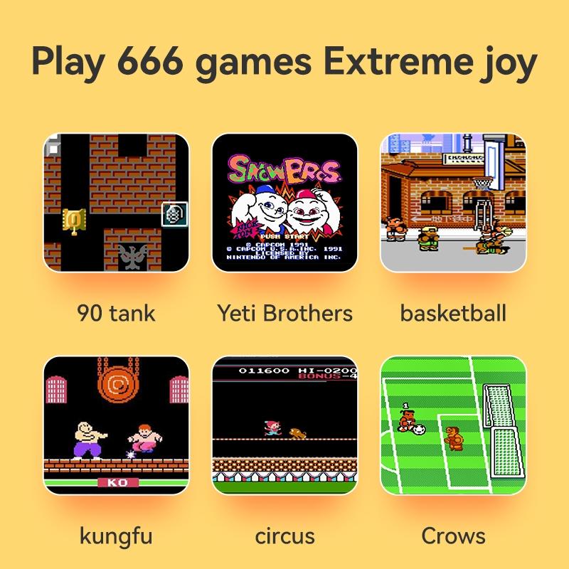 Ultra-Thin Handheld Game Console With 666 Built-In Games - Double Blue 3.5 Inch-1915197952100536325