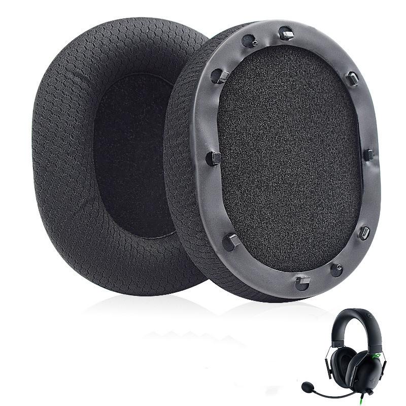 Black Mesh Earpads For Razer Blackshark V2 Usb Sound / Pro Headset - 1 Pair-1922443457511690244