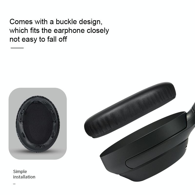 2-Pack Leather Earpads For Sony Wh-1000Xm4 - Black With Buckle-1915198123827924995