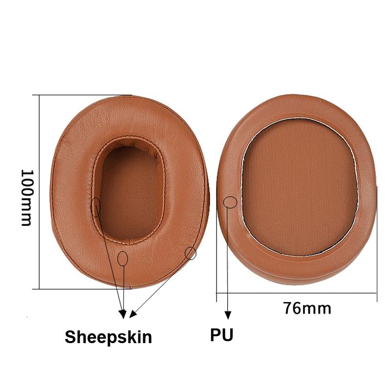Pair Of Sheepskin-Khaki Audio-Technica Earmuffs For Ath-M50 / M40 / M50X / Msr7-1915197979317374978