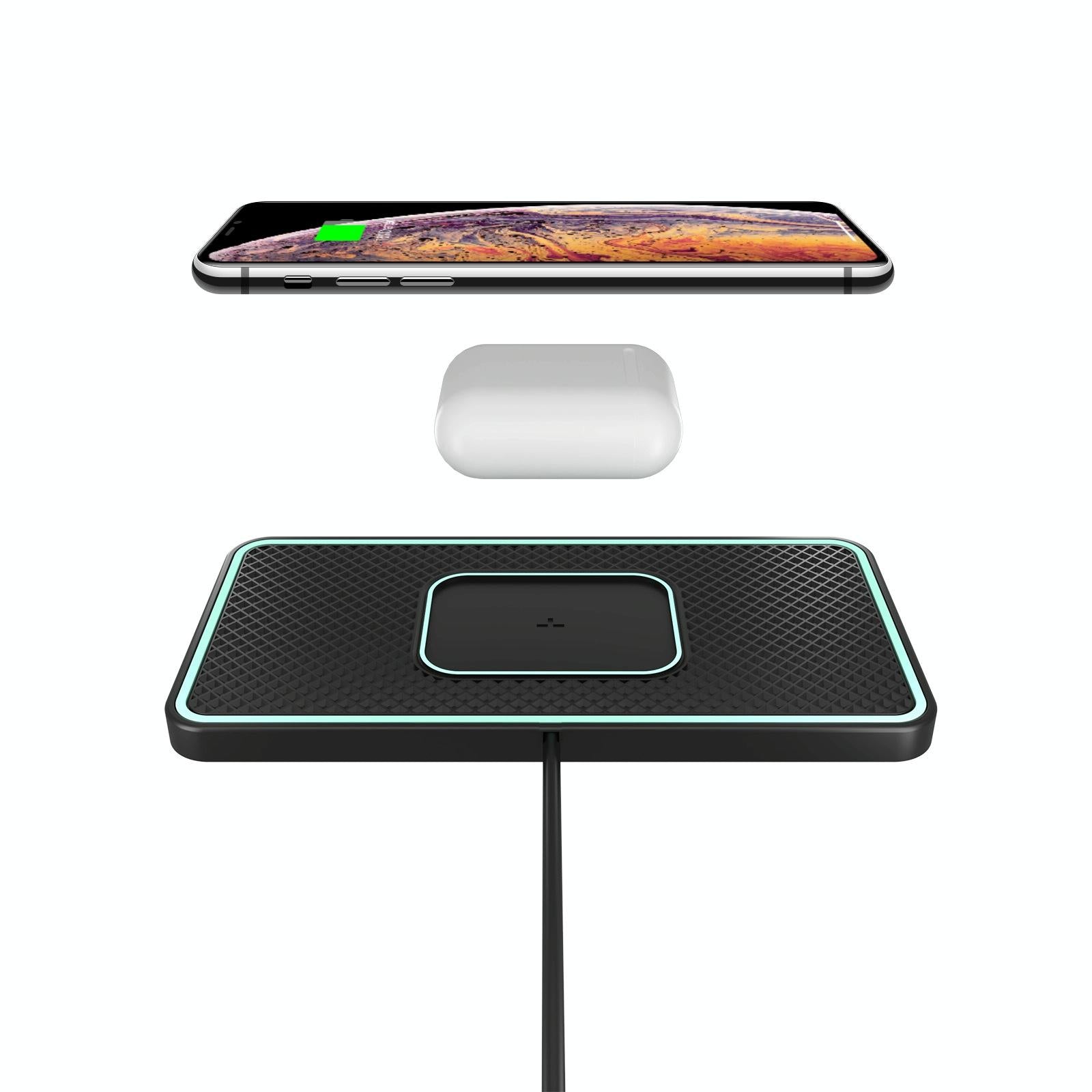 Wireless Car Charger With Anti-Slip Pad For Airpods / Iphone - 15W-1915198314618425350