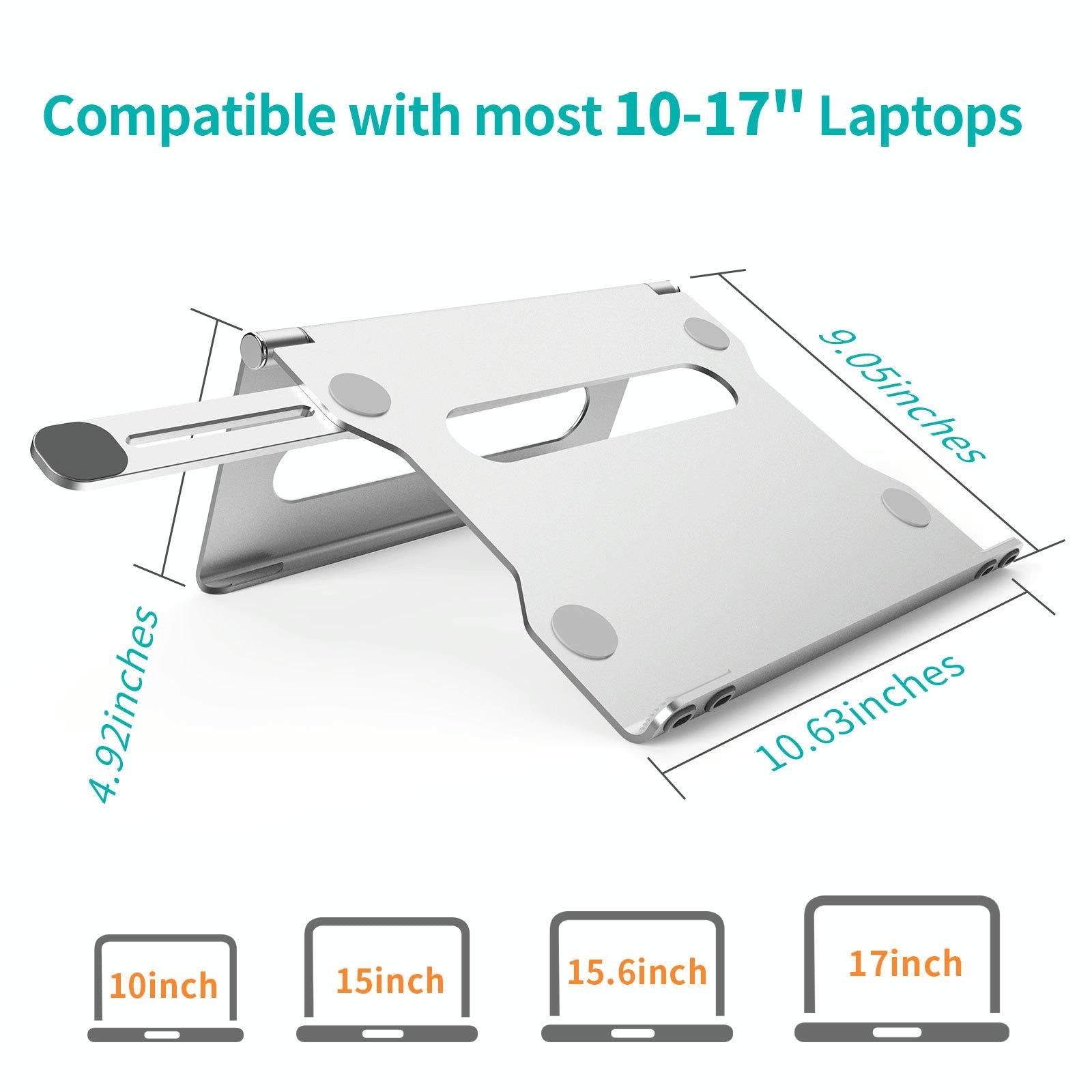 Foldable Laptop Stand - Aluminum Alloy Silver-1915196927427874817