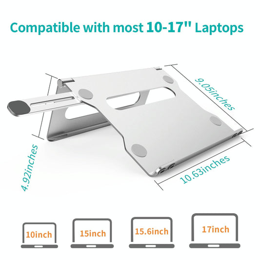 Foldable Laptop Stand - Aluminum Alloy Silver-1915196927427874817