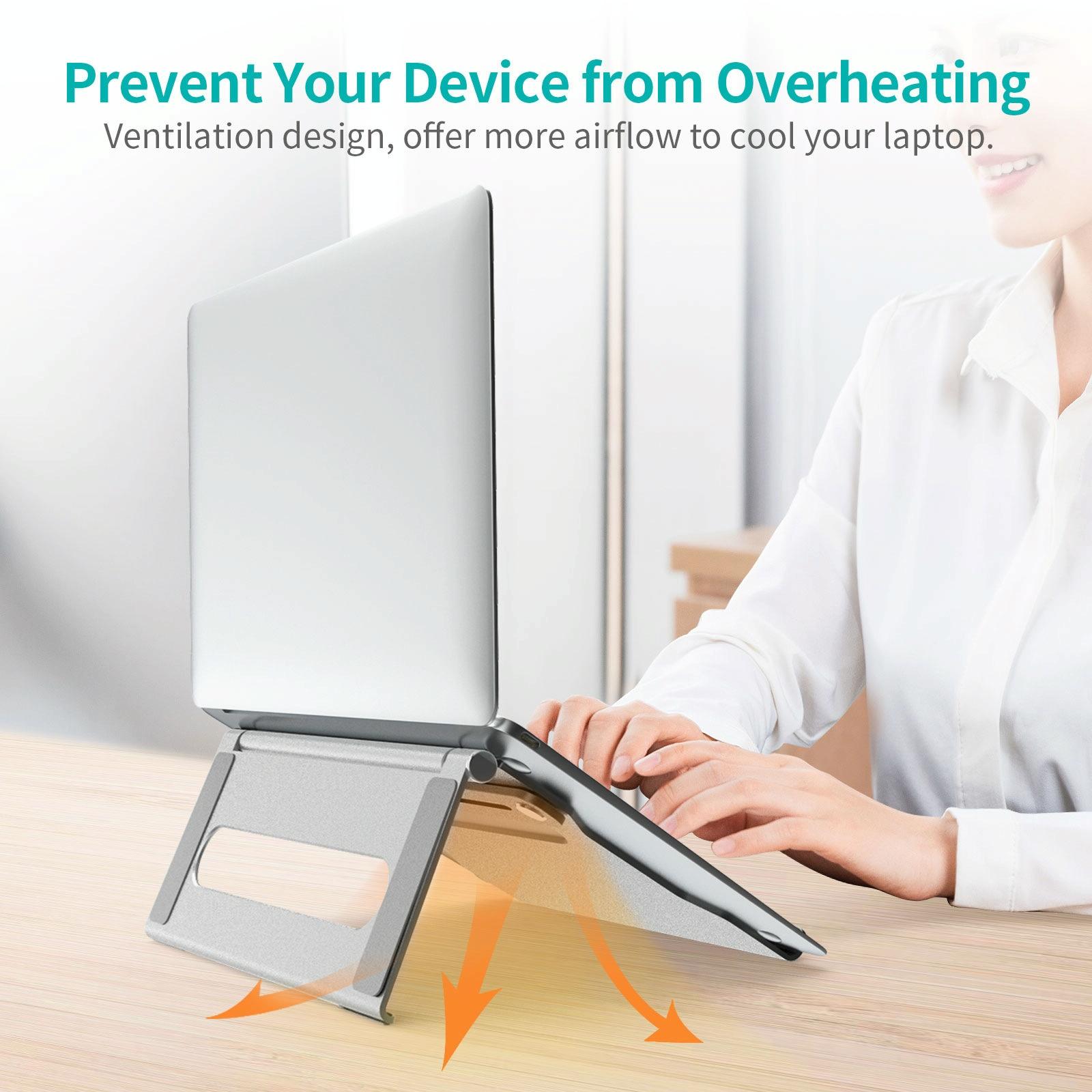 Foldable Laptop Stand - Aluminum Alloy Silver-1915196927427874819